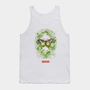 Green Paradise with Exotic Butterfly Tank Top